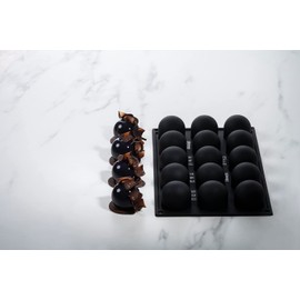 Pavoni PX3218 Pavoflex Silicone Baking Mold Freezing Mould with 15 Sphere40Time Cavities, Each 1.70 Inch Diameter x 1.54 Inch High