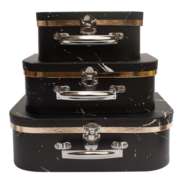 Emartbuy Set of 3 Rigid Luxury Presentation, Suitcase Gift Storage