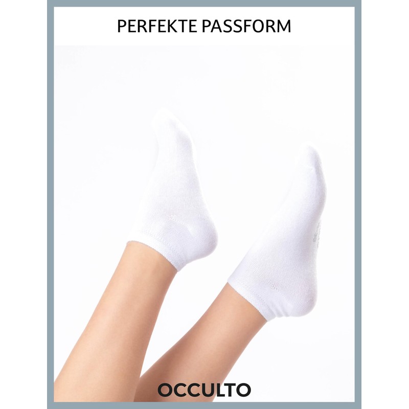 Occulto Women's Trainer Socks Pack of 10 (Model: Alexa), Black