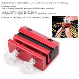 Cable Luber Tool for Motorcycle Bicycle, Wire Oiler Lubricator Luber Tool Aluminium Rubber Dual Cable Oilers for Motorbike Dirt-Bike Lawnmower Scooter Bike Atv Cable Lubes Lubricating Cables(Red)