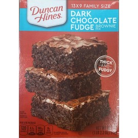 Duncan Hines DARK CHOCOLATE FUDGE Baking Brownie Mix 13X9 FAMILY SIZE 18.2oz Box