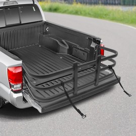 WUPYI Black Aluminum Truck Bed Extender,60"-69.4" Length Adjustable Retractable Tailgate Extender,Fits for Universal Truck