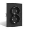 CNBINGO Double Socket Black, Flush-Mounted Black Double Socket Wall Sockets