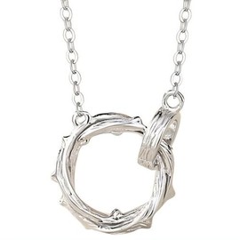 NicoWerk SKE706 Women's Silver Chain Wreath Made of 925 Sterling Silver Branch Circle Unusual Filigree with Structure, Sterling Silver