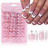 60 Uñas Postizas - French Tip Blancas Para Manos Y