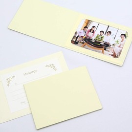 Yamadaya Hataya Blank Cover Photo Mount 2L Size (5.0 x 7.0 inches (127 x 178 mm), 1 Side Horizontal (With Envelope, Message Card: Ivy) (Cream)
