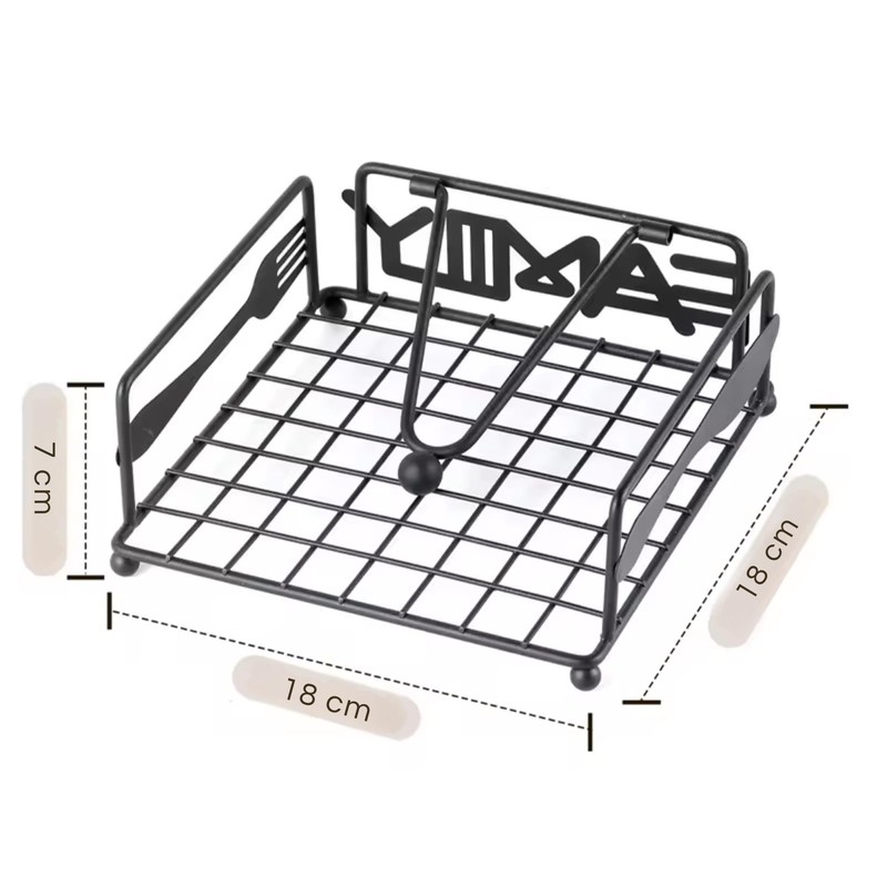 Servilletero De Metal Cuadrado Elegante Y Resistente