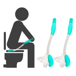 2-Pack Toilet Aids Wiping, Toilet Aids for Motion Assistance,Toilet aids for Wiping, Long Reach Tissue Aids, Tissue-Stick Toilet Helper, Elderly, Pregnancy, Handlicap, Disabled