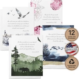 Twigs Paper – Surtido de tarjetas religiosas con versículos bíblicos – Tarjetas de papelería con sobres, tarjetas de felicitación para condolencia, du