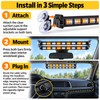 162 LED Dual Car Windshield Strobe Warning Light Bars, 12–24V