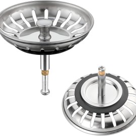 Generisch Universal Height-Adjustable Sink 80 mm Strainer for Sink and Sink Plug - Drain Plug with Strainer for Sink - Plug for Sink and Plug Sink - Drain Strainer for