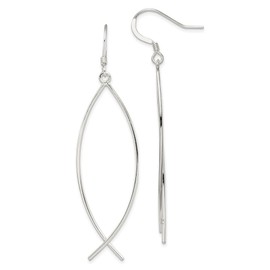 925 Sterling Silver Ichthus Fish Earrings