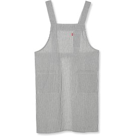 Edwin Hickory Apron, 2 Stage Adjustable Back Button, H-Shape, Both Side Pockets with Pen Insert, Black, LL, Black