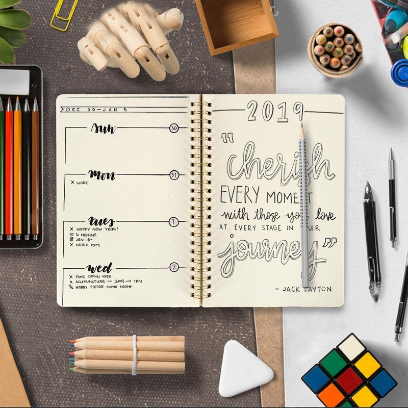 Veesun Small Notepad with Kraft Cover Blank Pages