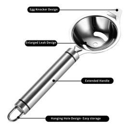Egg Liquid Separator Egg Separator Egg White Separator Stainless Steel Egg Yolk Egg White Separator, Long Handle Filter, Cooking Tool, Baking Assistant