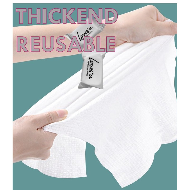 Premium Disposable Washcloths for travel, 40pcs Portable Disposable Pure Cotton