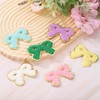 sourcing map 8 Pcs White Bow Chenille Patches, Iron on