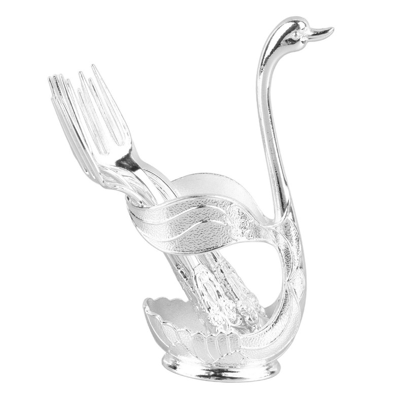 Coffee Spoon Holder Elegant Swan Shaped Alloy Mirror Polish Rich