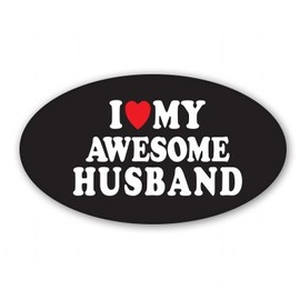 I Love My Awesome Husband Black Vinyl Sticker - Car Phone Helmet - Select Size