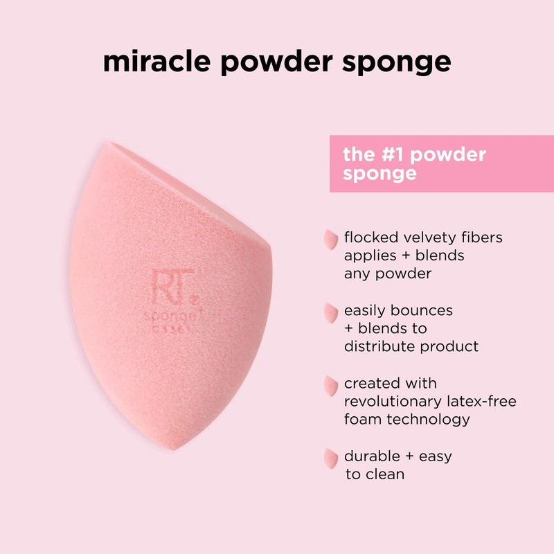 REAL TECHNIQUES New Foam Technology 2 Pack Miracle Powder Sponge