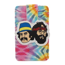 Buckle-Down Cheech and Chong Vegan Leather Wallet, ID Card Holder, Faces Multi Color Tie Dye, 3.0" x 5.0", Multicolor, 3.0" x 5.0", Casual