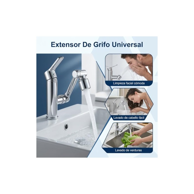 Aireador Extensor de Grifo Giratorio de 1080, Universal Extension de
