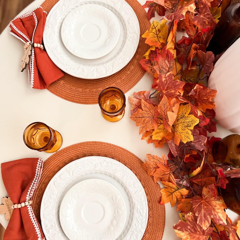CQURE 3 Pack Fall Leaf Garland, Hanging Fall Vines Autumn