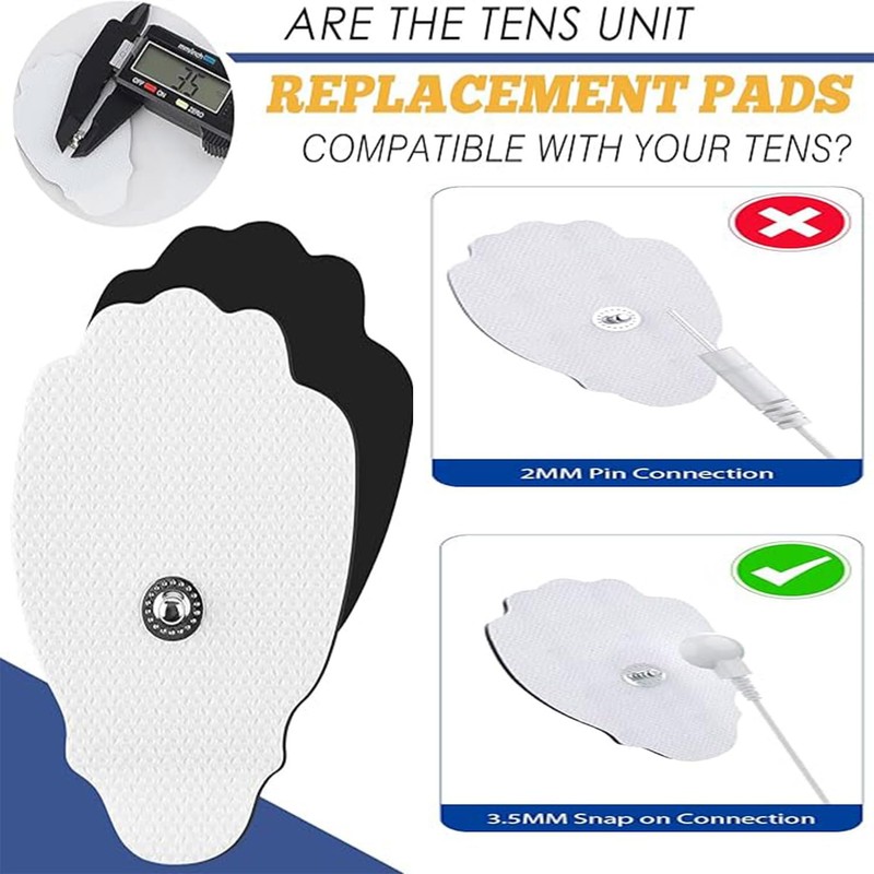 Roczential 20 Pack TENS Unit Replacement Pads, 3.5mm Snap Electrodes