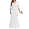 Plus Size Wedding Dress Bride White Women Lace Bridal Shower
