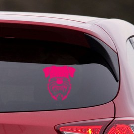 NBFU Decals Schnauzer Cute Face Dog Animal 1 (Pink) (Set of 2) Premium Waterproof Vinyl Decal Stickers for Laptop Phone Accessory Helmet Car Window Bumper Mug Tuber Cup Door Wall Decoration