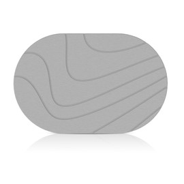 NAVKONY Stone Bath Mats for Bathroom|Diatomaceous Earth Bath Mat|Quick Dry Water Absorbing Bath Mat Large|Non-Slip Bathroom Shower Rug|Easy to Clean (24×16'', Light Gray, Oval)