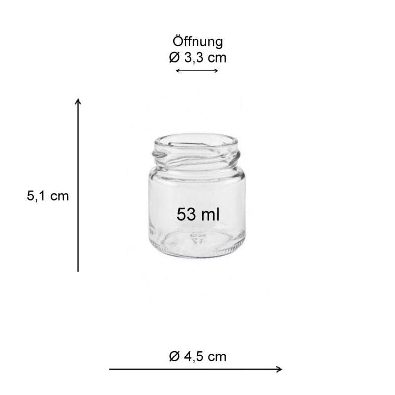 mikken 10 Small Preserving Jars 53 ml with Lids White