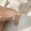PHNIBBIRD 925 Sterling Silber Arrmband Doppelte Kette Glitzernd Armband mit