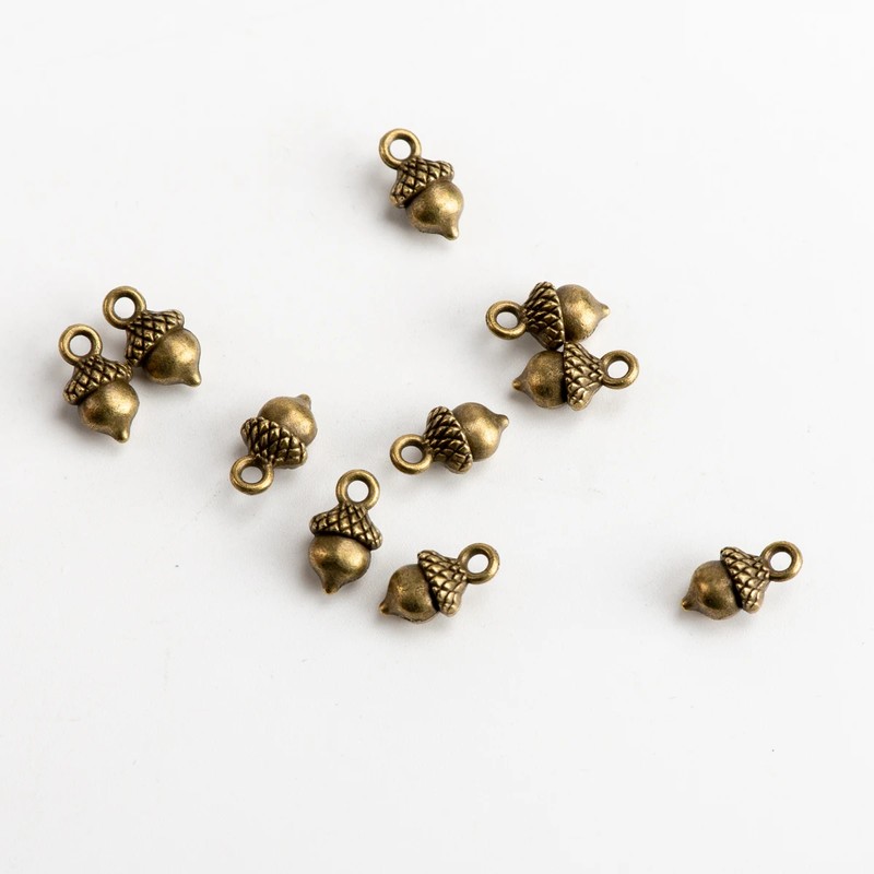 Acorn Charms for Jewelry Making – Copper Metal Pendants for