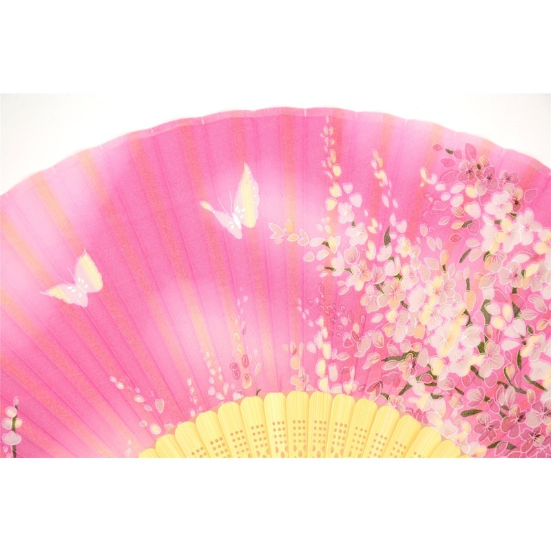 OMyTea® Women Hand Held Silk Folding Fans with Bamboo Frame