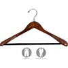 Wide Shoulder Wooden Suit Hangers 6 Pack, Luxury Solid Wood