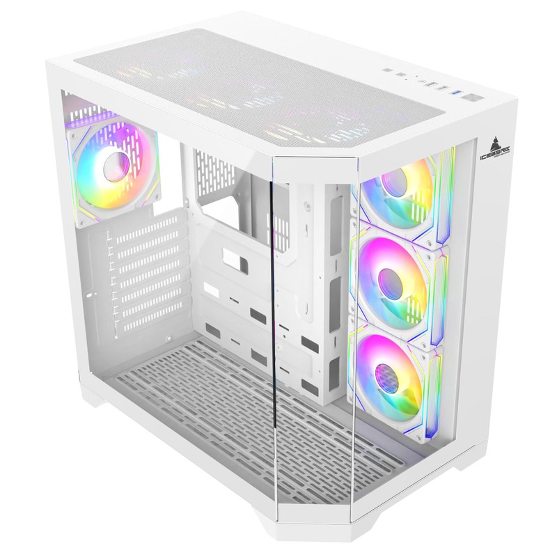 PC Gaming ATX Case Iceberg Crystal Edge Full Panoramic View
