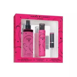 Hard Candy Pink Eau De Parfum 1.7 oz Perfume Body Mist Spray & Lipstick Gift Set