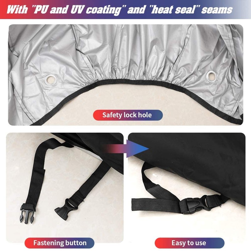 Gazeer 自転車カバー ロック穴付き 反射安全ループ 2台または3台用 最大29インチ アウトドア収納 防水 紫外線防止 高耐久リップストップ素材