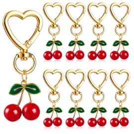 8PCS Cherry Keychain Set - Cute Decorative Bag Accessories