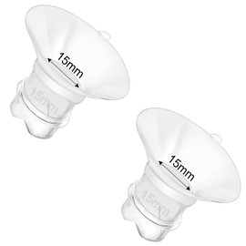 Update Flange Insert 15mm 2pcs for 24mm Flange/Shield of Most Pumps, Silicone Flanges Insert for Momcozy/Medela/Spectra/Eufy/Lansinoh/TSRETE/Elvie/NCVI/Paruu, Breastfeeding Essentials Kit