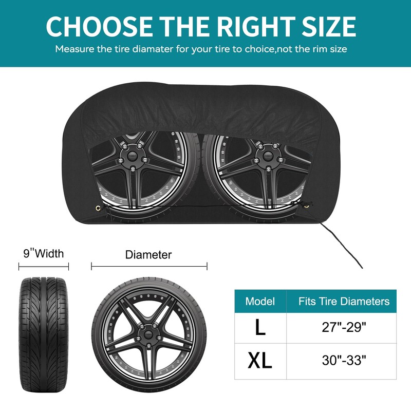 Tuszom Tearproof Anti-UV Dual Wheel Tire Covers for RV, Trailer,
