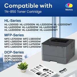 TN850 TN-850 Toner Cartridge Black Replacement for Brother TN-850 TN850 HL-L6200DW HL-L5200DW MFC-L5850DW MFC-L6800DW Printer Ink, TN8502PK High Yield