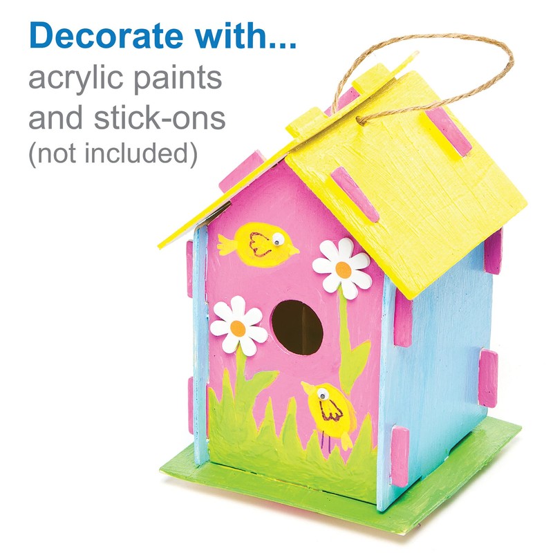 Baker Ross EF665 Wooden Birdhouse Kits (Pack Of 2) For