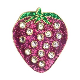 Bonjoc Strawberry Crystal Ball Marker with Magnetic Hat Clip, Pink, White