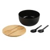 Kesper Salad Bowl Set, 24 cm, Plastic Bowl with Bamboo