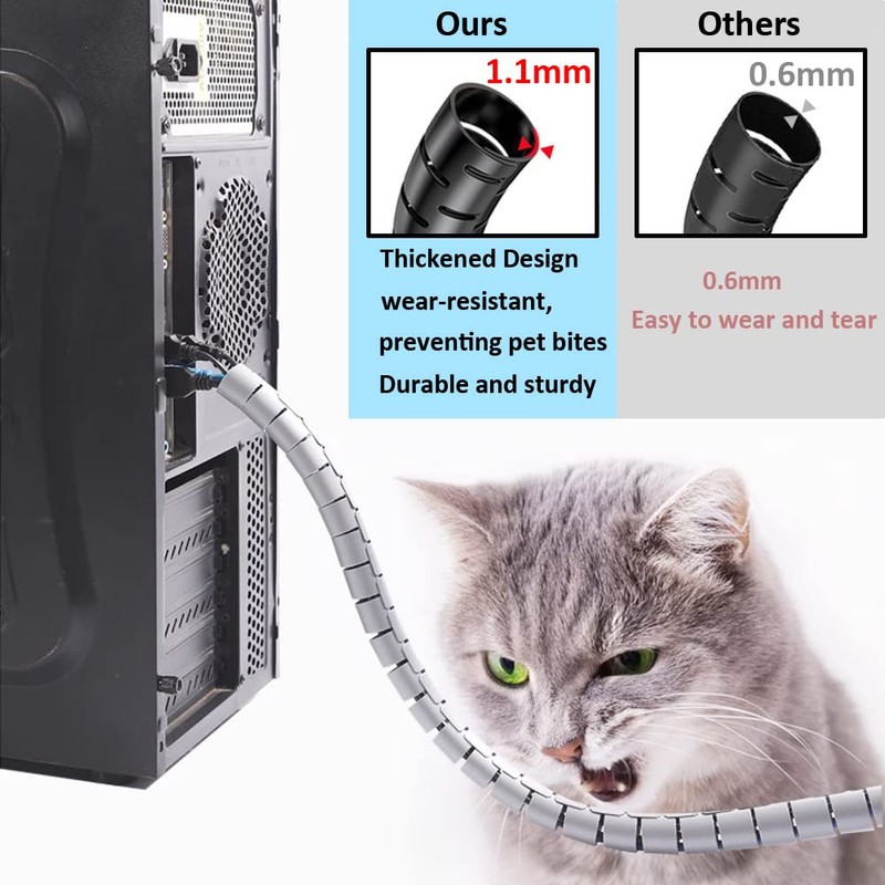 MOCNT 16mm Cable Tidy Sleeves Cable Organizer Sleeving Flexible Spiral