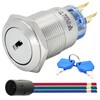 3 Position Key Switch 19MM DPDT Rotary Switch Stainless Steel
