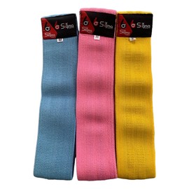 Resistance Bands Set of 3, Premium Exercise Bands with Non-Slip Design, 3 Resistance Levels for Hips, Glutes, Home Training, Fitness, Yoga (Yellow/Pink/Sky Blue)