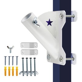 Flag Pole Holder Heavy Duty Flag Pole Holder Mounting Bracket for House Balcony Railing Deck Fence Wall.JOYVAKA.Flag Pole Bracket is Made of Carbon Steel with 2Layer Rust Free Coated 1" Inner Dia